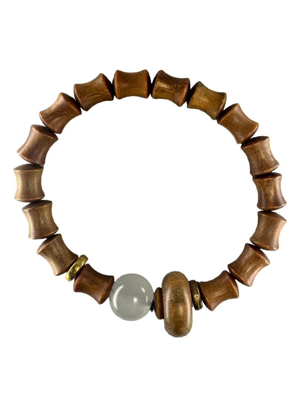 Green Sandalwood Bracelet Luminous Glow in the Dark Bead Verawood Mala Art 9.57g